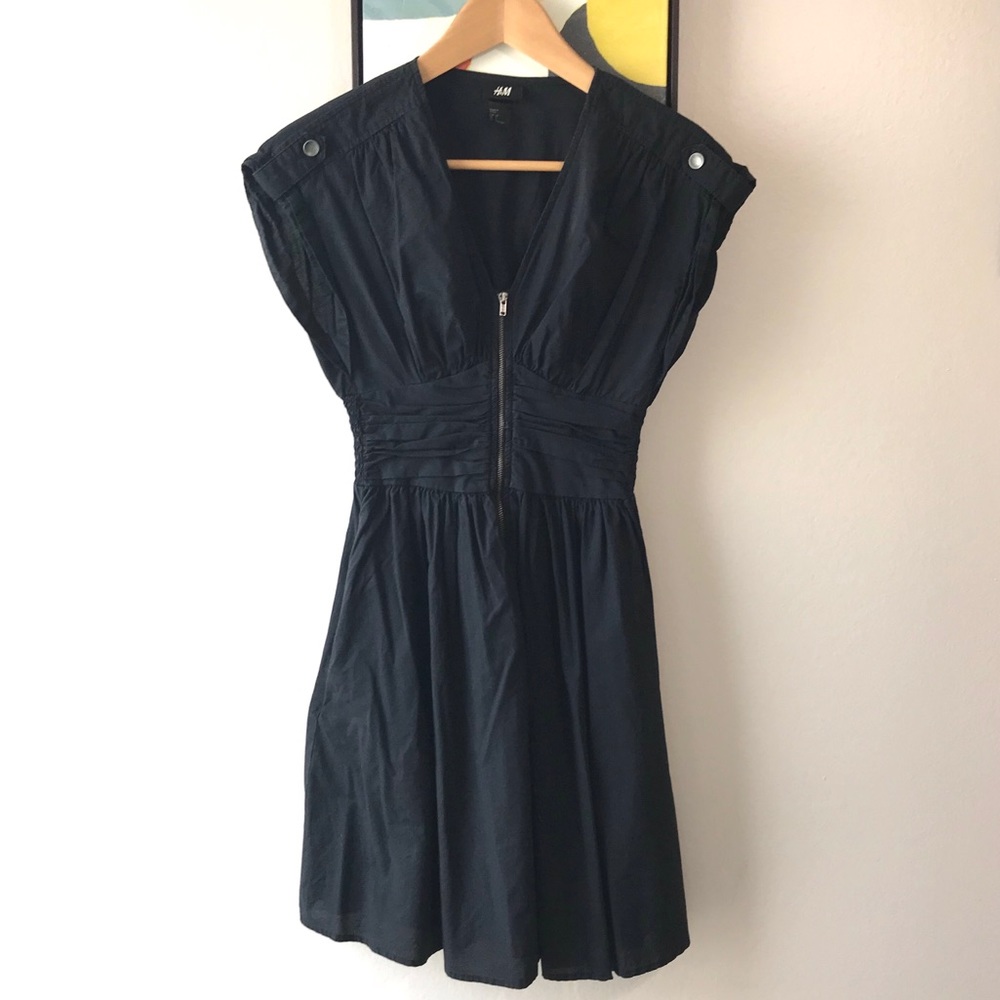 H&M Black Utility Dress with Zipper